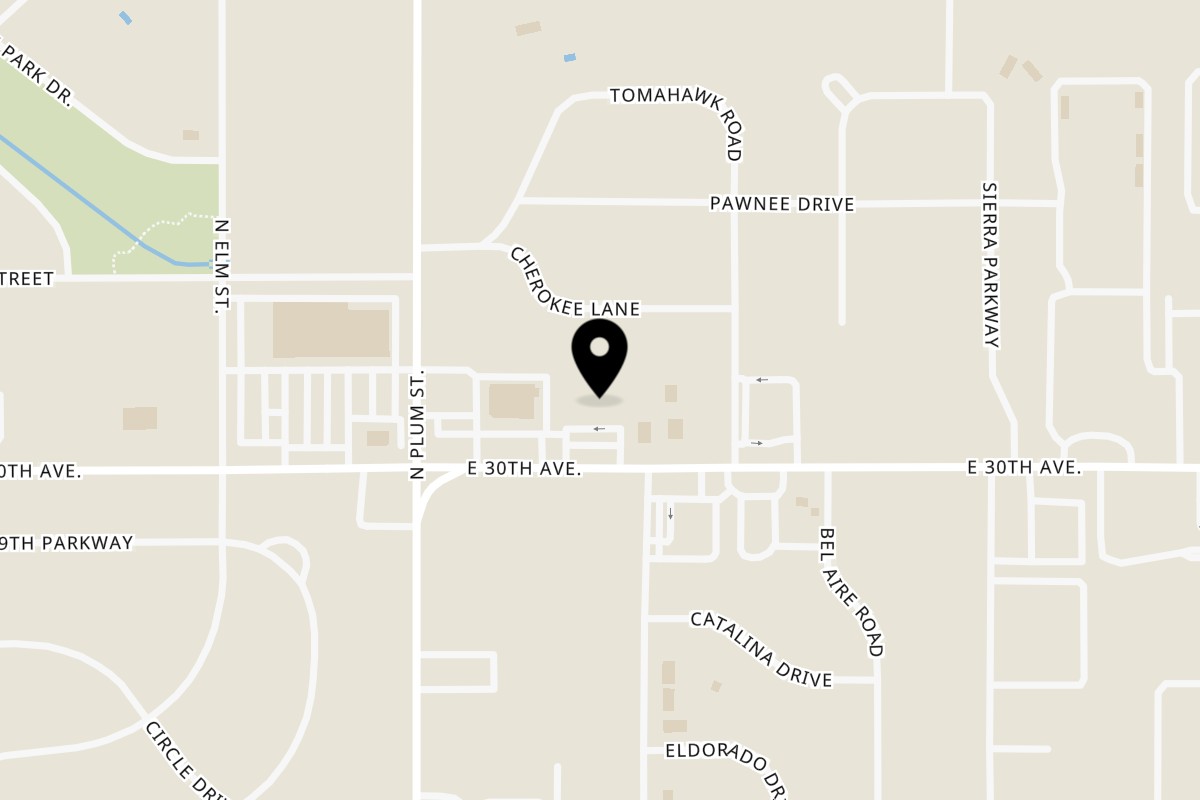 Map showing the location of Anchor Grill on 528 E 30th Ave in Hutchinson